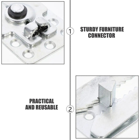Two Pack Sectional Sofa Connectors Clips Set Steel And Zinc Alloy Couch Snap Fittings For Stable Easy Install And Tight Joins