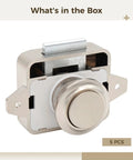 Chrome Plated Marine Grade Push Button Cabinet Lock single unit from Pack Of 5 for RV drawers and boat storage.