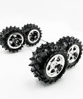 4 Pack Plastic Toy Car Wheels With Metal Shaft Axles For RC Cars Trucks And Robots DIY Model Projects 55mm Diameter Wheel Set