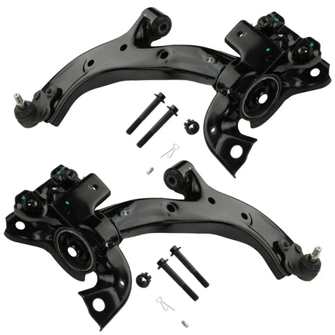 6Pc Front End Suspension Kit For 2007 2012 Acura RDX With Front Lower Control Arms Ball Joint Assembly Front Outer Tie Rod Ends And Front Stabilizer Sway Bar End Links For A Smooth Beefed Up Ride And Ready To Install Replacement Upgrade, black steel control arms