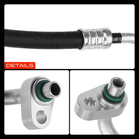 Close-up view of Heavy Duty Ac Discharge Line Hose Assembly For Toyota Tacoma 2005 2015 with connection fittings.