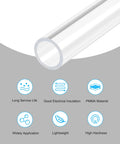 Clear Acrylic Pipe Tubing For Lamps And Water Cooling Systems Rigid Round Tube 13mm Inner Diameter 15mm Outer Diameter 12 Inch Length