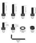 Beefy M8 Metric Screw Set With Hex Socket Head Cap Screws Nuts And Washers 12.9 Carbon Steel Black Oxide Assortment Kit contents