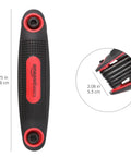 Your Go To Folding Hex Key Set 25 Piece Wrench Kit In A 3 Pack With SAE Metric And Star L Keys Rubber Case Durable CR V Steel For Home Auto And Bike Repairs showing detailed dimensions of compact kit