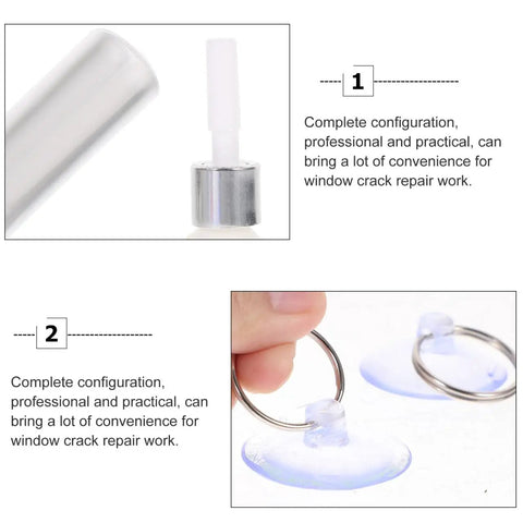 Windshield Crack Repair Kit For Cars Portable Glass Repair For Laminated Windshields Chips And Small Cracks Quick DIY Scratch