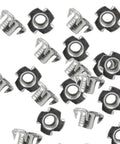 50 Piece Zinc Steel T Nuts Set With Four Jaw Tee Prong Serrated Thread Inserts For Wood And Metal Sheets M3 Size