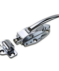 Heavy Duty Freezer Door Handle And Lock Assembly Top Shelf Stainless Steel Cold Storage Entry Hardware built in chrome finish.