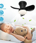21 Inch Ceiling Fan With Lights And Remote Control, Smart App Control, Quiet DC Motor, Dimmable LED Light, Flush Mount