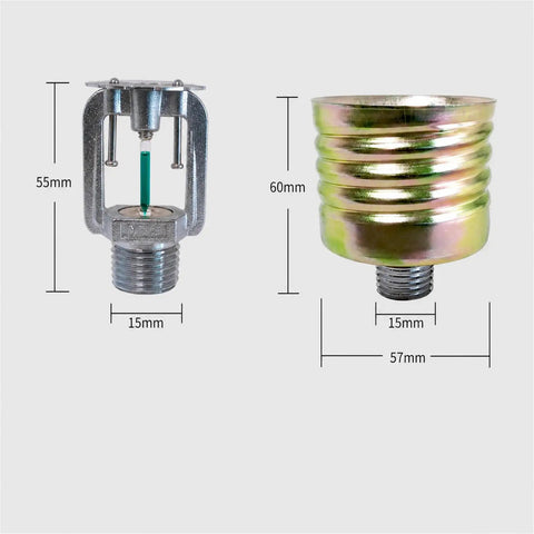Two Pack Concealed Pendent Fire Sprinkler Heads R1/2 with Slick Flush Ceiling Covers showing sizing details for installation.