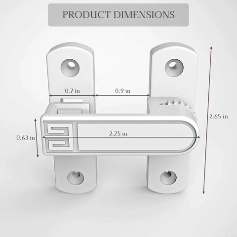 Adjustable 90 To 180 Degree Barn Door Latch Slide Lock With Knob For Privacy And Security In Home Bathroom Garage Bedroom And Cabinet Zinc Alloy White Finish No Tools Needed Height Adjustment Keeps Your Space Locked Down with dimensions
