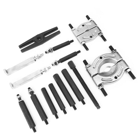 Heavy Duty 14PCS Bearing Puller Kit And Gearbox Separator Set Alloy Steel Pro Tools For Auto Gear Shaft Fix L Leg Puller For Pulley Flywheel Removal Wheel Hub Axle Shaft Work Quick Setup On Cars Trucks Helps Nail The Job Quick No Drama, 14-piece alloy steel puller set