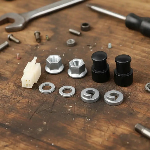 Must Have M12 EBike Hub Motor Axle Nut Kit With Front Lock Nut Lock Washer And Protective Cover For 12mm Shafts