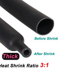 1 Inch Heat Shrink Tubing Kit 3 To 1 Waterproof Dual Wall Adhesive Marine Wire Wrap Tube Before and After Shrink View