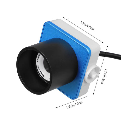 Close-up of Beginner Friendly USB Telescope Camera Eyepiece 1.25 Inch 80 Megapixel Digital Astronomy Camera showing dimensions.