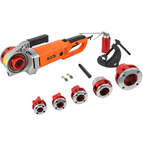 Powerful 2300W Pipe Threader For Half To Two Inch Pipes With 6 Dies And 110V Handheld Electric Threading Machine Kit