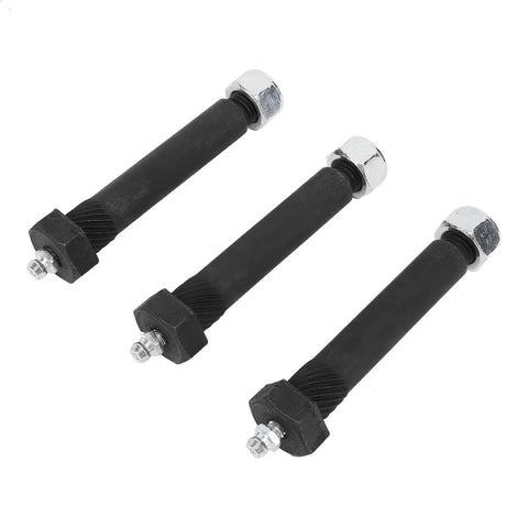 Heavy Duty Trailer Shackle Bolt Kit With Greasable Suspension Screws, 14-Piece 9/16 X 3 Inch M11 X 1.25 Set For Leaf Spring Hangers And 2000 To 7000 Lb Axles; black steel bolts with grease fittings