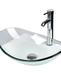 Boat Shape Glass Vessel Sink With Free Oil Rubbed Bronze Faucet And Pop Up Drain In Blue For Modern Bathrooms And A Standout Dope Showpiece