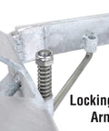 Close-up of locking arm on Hot-Dipped Galvanized Fold-and-Hold Boat Anchor, 25 Lb, Quick-Set and Lock in Any Bottom, Durable Steel