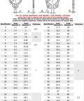 10 Pcs Premium 40-48mm External Retaining Rings Heavy Duty C Clips Circlips specifications chart for sizes and thicknesses.