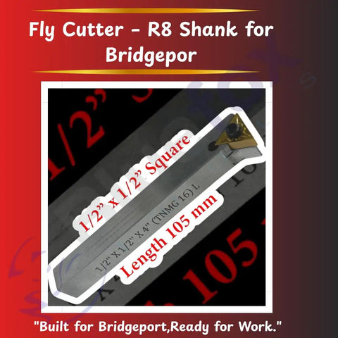 Fly Cutter R8 Shank Milling Tool For Bridgeport Milling Machine Includes Half Inch By Half Inch By Four Inch Indexable Tool Bit