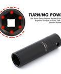 Half Inch Drive Deep Impact Socket Set Cr-V Steel Metric 10Mm To 24Mm With 3 Inch 5 Inch And 10 Inch Extension Bars detail