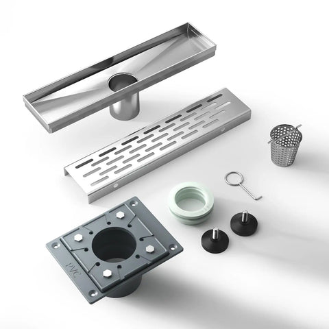 12 Inch Shower Drain With Removable Strainers In Brushed Nickel Finish High Flow Shower Drain Base For Bathroom Easy Install