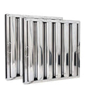High Efficiency Commercial Kitchen Hood Filter Pack Of 2 For Restaurant Exhaust Hoods, Baffle Grease Filter, Stainless Steel
