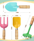 Kids Beach Toy Kit With Scoop Spade Rake Hoe And Leaf Rake Stainless Steel Durable Sandbox Shovel Set Quad Pack shown