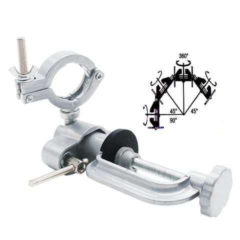 Dead Steady Electric Drill Stand Holder Knockout Multifunctional Metalworking Tool Bracket Rack with adjustable clamp and rotation features.