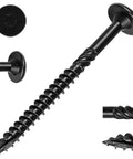 Beefy Workhorse Heavy Duty Outdoor Wood Screws 6 Inch Torx Star Drive Black Finish For Timber Decking Landscaping Log And Lumber Rust Resistant All Weather Fasteners For ACQ Treated Wood Pack Of 100 close-up view