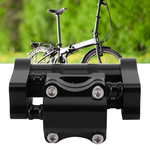 Adjustable Double Stem For Bikes CNC Aluminum Alloy Shockproof and Lightweight Multi Angle 53 to 71mm Range with Bicycle Background