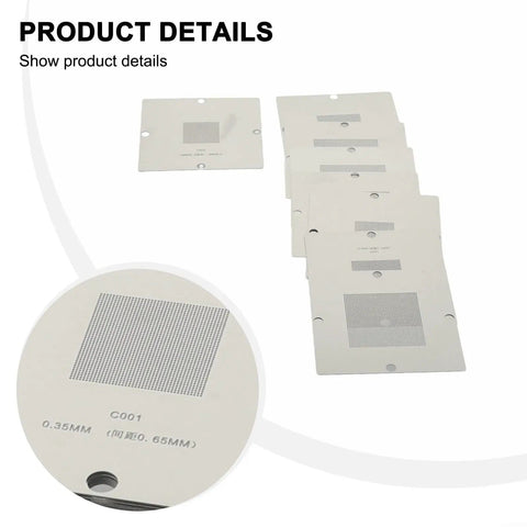 BGA Reballing Kit 90mm Reball Station Fixture Jig Set With 10 Stencil Templates And Metal PCB Holder For Soldering Repairs