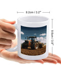 Fantasy Farm Tractor Ceramic Coffee Mug With Large Easy Grip Handle For Coffee And Tea Sippin Sublimation Ready Personalized