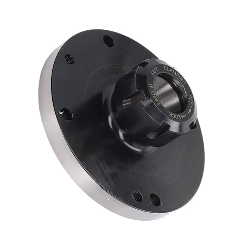 Heavy Duty 7 Hole Collet Chuck For CNC Milling And Engraving With Precision Carbon Steel Build Fits 125 mm Workpieces For Serious Shop Grinds, side view showing clamping mechanism.