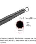 Meccanixity Spring Tube Bender close-up showing spring structure for PVC tubing, aiding in precise bending for home projects.