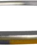 Spiral-wound gasket ring with yellow band and gray stripe, graphite filler, 10-inch pipe size, 600# flange, 304SS windings