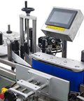 Straight Up Reliable Automatic Round Bottle Labeling Machine With Slick Touch Screen Interface No Sweat Commercial Setup For Beer Containers Built Tough 10 To 180 Mm Height Range close-up of control panel and labeling mechanism