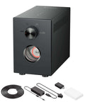 Front view of black xTool air-compress assist with upgraded metal pump; auto control knob.