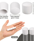 Door Stop Rubber Tip Replacements 0.39 Inch Universal Fit Bumper Tips And Caps For Door Wall Protection Durable Non Scratch Rubber White Finish 20 Pack For Easy Home Office Use displayed in hand and on stoppers