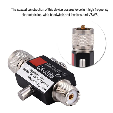 UHF Coaxial Lightning Arrester With Male To Female Connector Surge Protector For Coax Systems 0 To 2500 MHz CA 35RS