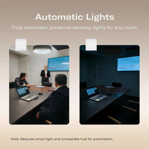 Presence Sensor With 60GHz MmWave Radar USB C Powered RGB Status Light Illumination Sensor Zigbee Repeater Compatible With Home Assistant ZHA Z2M And SmartThings in meeting room lighting scene