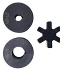 Heavy Duty 1/2 Inch To 7/8 Inch Flexible L Jaw Coupling Set With Buna N Rubber Spider For Log Wood Splitter 3 Piece Industrial Grade Interchangeable With Lovejoy Martin Browning TB Woods Built To Last, black 3-piece set