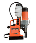 Magnetic Drill Press Portable With Adjustable Speed For Metal Work Surfaces, compact orange design for onsite projects.