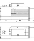 Heavy Duty Air Cooled CNC Spindle Motor 9Kw 380V 400Hz 2400Rpm detailed technical drawing with dimensions for woodworking laser router use.