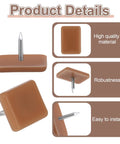 Thirty Piece Tack In Drawer Glides 17X12Mm Heavy Duty Plastic With Iron Pins Nail On Slides; showing brown glide with iron pin.