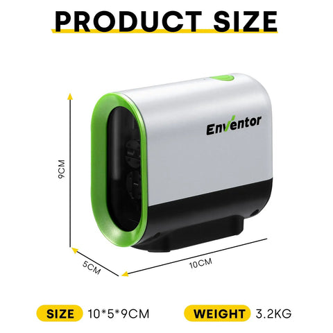Green Laser Level With Self Leveling And Manual Mode, 10x5x9cm size, weight 3.2kg, horizontal and vertical design visible