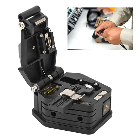 High Precision Fiber Cleaver With Tungsten Steel Vane For Accurate Cold Splicing On Fiber Optic Cables Durable Stainless Steel Construction