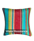 Two Outdoor Throw Pillows 18x18 With Cover And Inserts Included Striped Water Resistant Cushions For Patio Furniture Decor