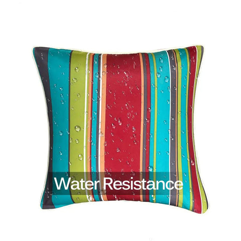 Two Outdoor Throw Pillows 18x18 With Cover And Inserts Included Striped Water Resistant Cushions For Patio Furniture Decor