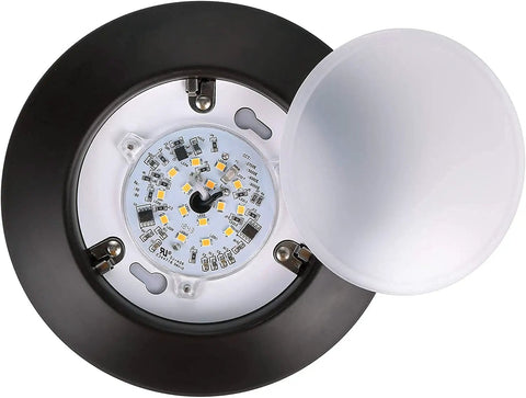 LED Flush Mount Ceiling Light 6 Pack, 16.5W Each, 1100 Lumens, 5000K Bright White, Bronze Trim, showing internal components